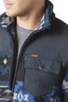 Wrangler 112336448 Zip Front Lightweight Ripstop Yoke Sherpa Jacket in Ensign Blue Detail View
