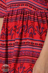 Wrangler 112336453 Retro Americana Half Sleeve Dress in a Red Aztec Print Detail View