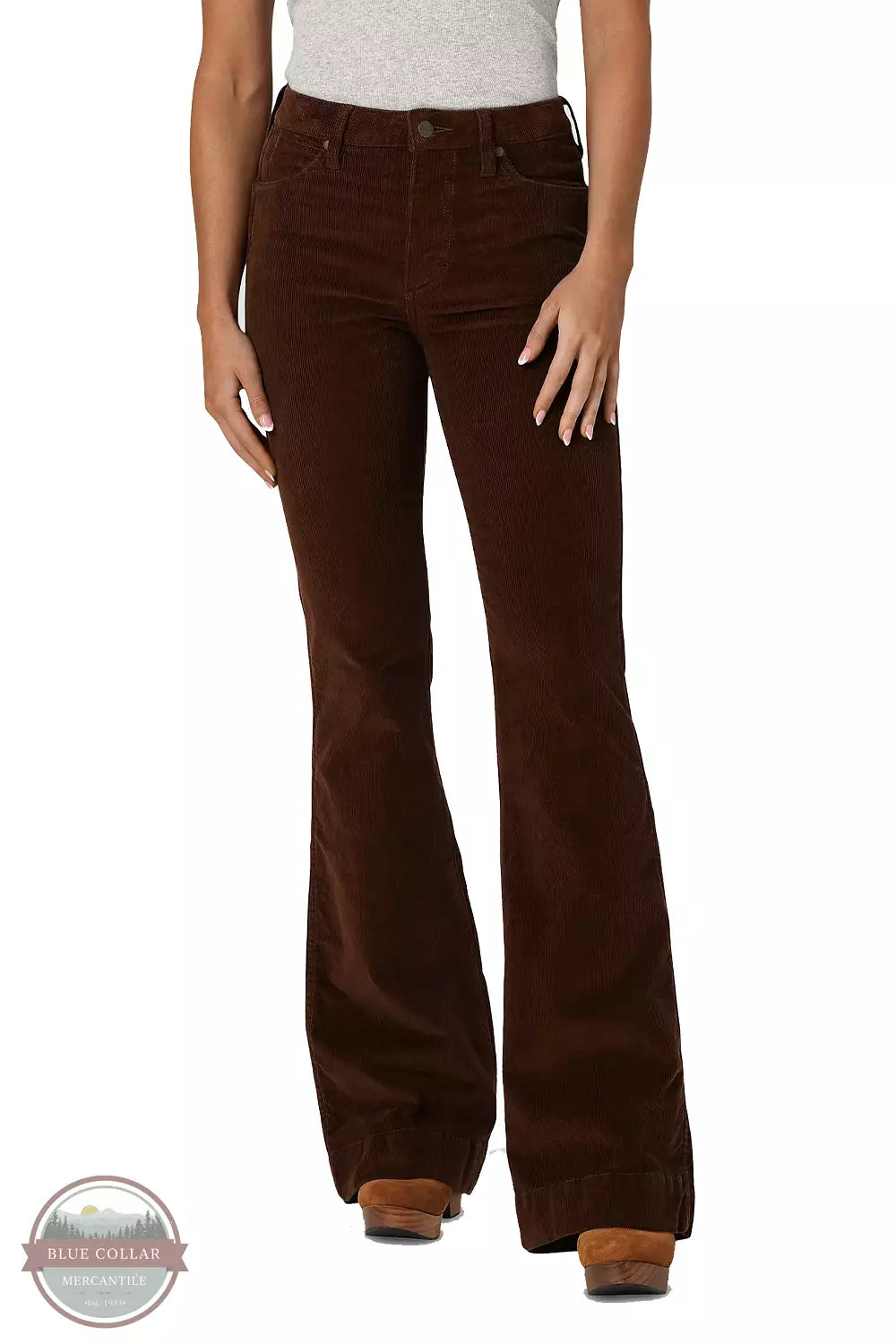 Wrangler 112336740 Retro High Rise Corduroy Trouser Jeans in Brooke Front View