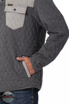 Wrangler 112337128 Quarter Snap Quilted Pullover Jacket in Caviar Pocket Detail