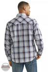 Wrangler 112337455 Retro Long Sleeve Sawtooth Pocket Snap Shirt in Purple Plaid Back View