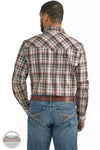 Wrangler 112337983 20X Competition Advanced Comfort Long Sleeve Two Pocket Snap Shirt in Pumpkin Plaid Back View