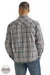 Wrangler 112338149 Retro Premium Long Sleeve Snap Shirt in Grey Paisley Plaid Back View
