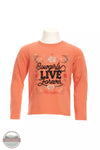 Wrangler 112338529 Cowgirls Live Forever Long Sleeve T-Shirt in Tangerine Ginger Tea Front View
