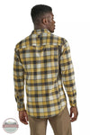 Wrangler 112339392 Plaid Mixed Material Shirt in Travertine Back View