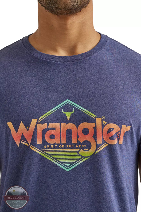 Wrangler 112344155 Authentic Western Diamond T-Shirt in Midnight Blue Detail View
