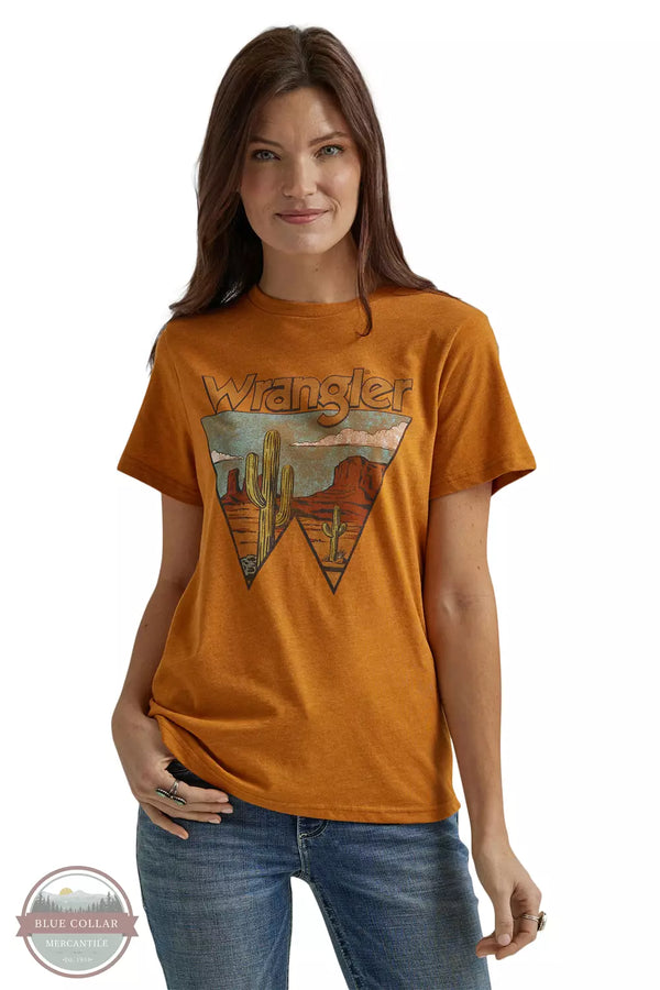 Wrangler 112344185 Southwestern Graphic Regular Fit T-Shirt in Thai Curry Heather Front View