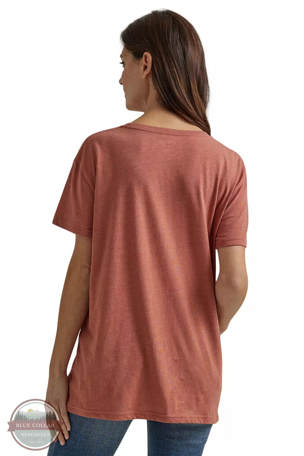 Wrangler 112344201 Western Graphic Boyfriend Fit T-Shirt in Redwood Heather Back View
