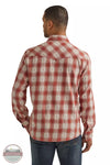 Wrangler 112344563 Retro Premium Long Sleeve Snap Shirt in Rust Plaid Back View