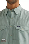Wrangler 112344572 Performance Snap Shirt in Gray Front Detail View 2