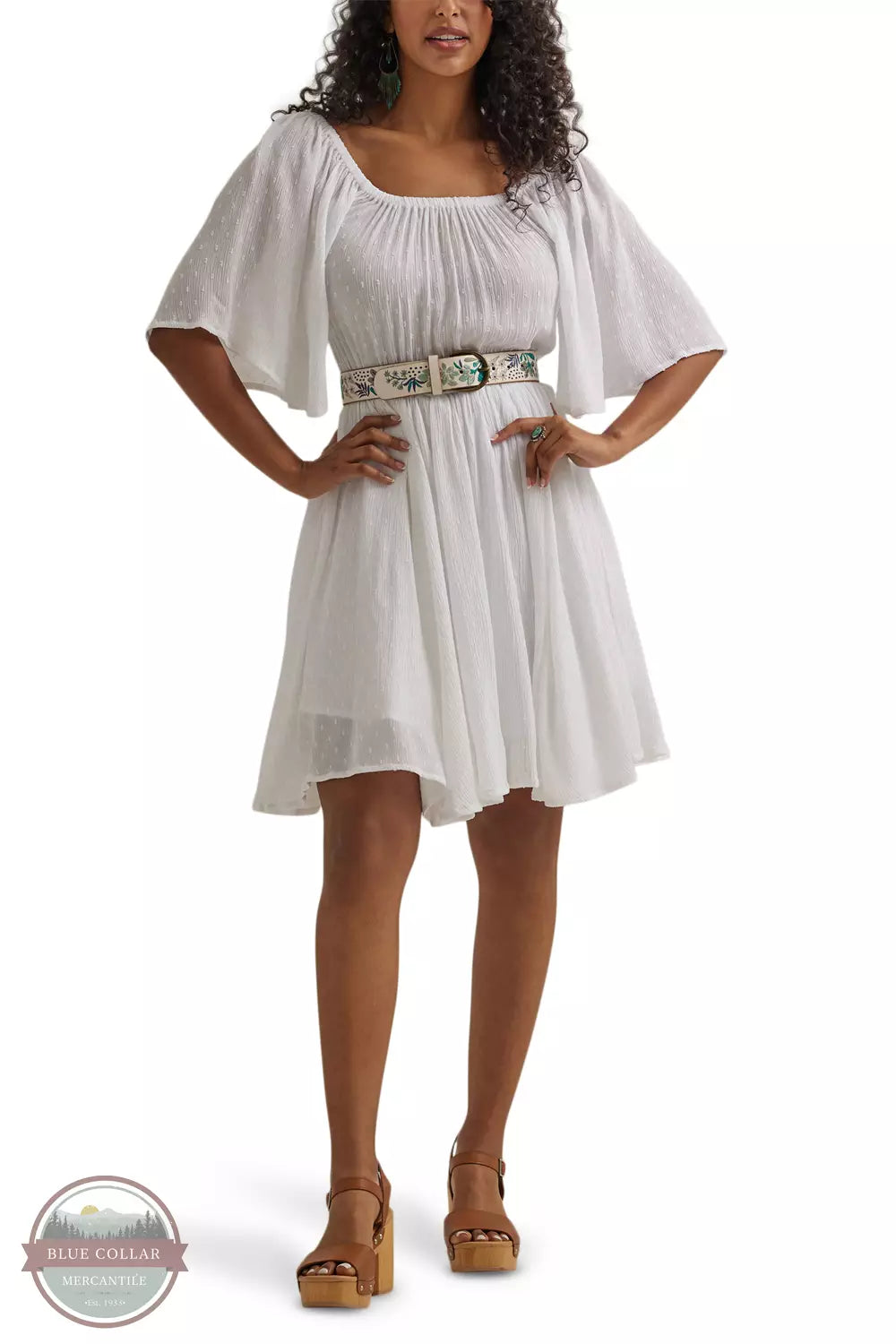 Wrangler 112344666 Flutter Dress in White Front View