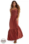 Wrangler 112344670 Smocked Maxi Dress in Paprika Front View