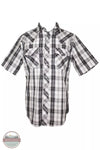 Wrangler 112344822 Snap Shirt in Black & White Plaid Front View