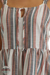 Wrangler 112344852 Retro Striped Punchy Peplum Top Front Detail View 2