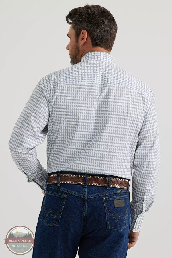 Wrangler 112344892 George Strait Troubadour Long Sleeve Snap Shirt in Diamond Checker Back View