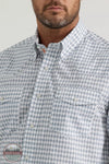 Wrangler 112344892 George Strait Troubadour Long Sleeve Snap Shirt in Diamond Checker Detail View