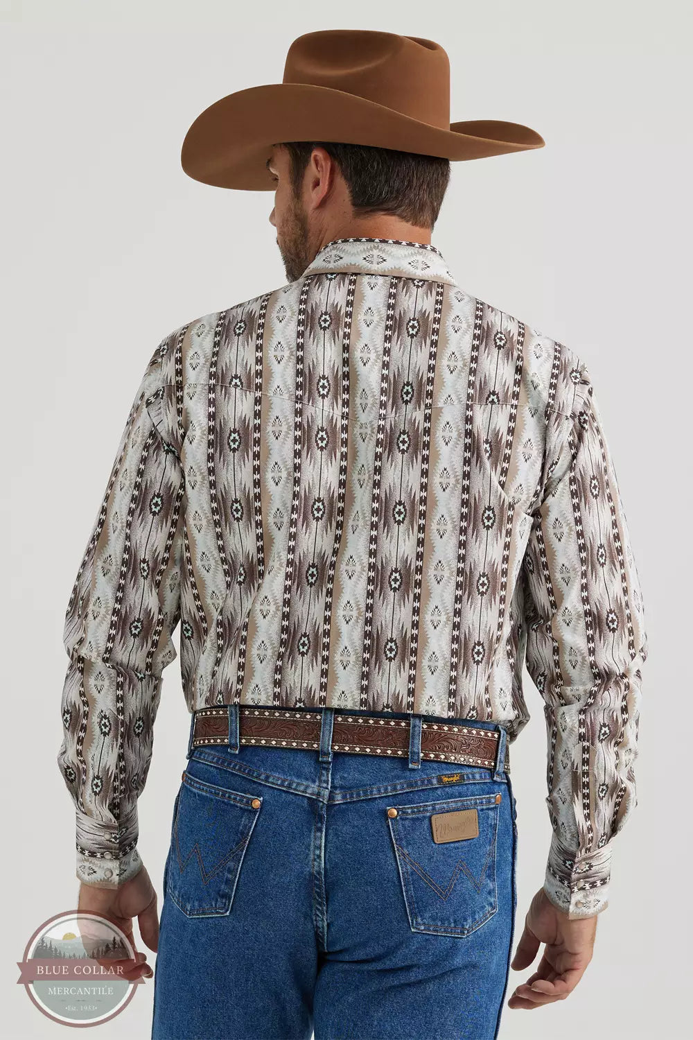 Wrangler 112346071 Checotah Western Snap Shirt Back View