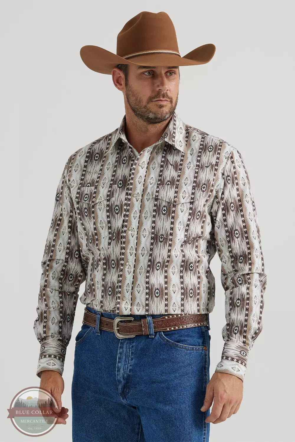 Wrangler 112346071 Checotah Western Snap Shirt Front View