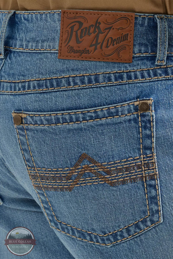 Wrangler 112346920 Rock 47 Slim Fit Bootcut Jeans Back Detail View