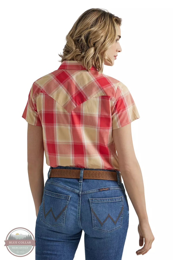 Wrangler 112347161 Red & Yellow Plaid Western Shirt Back View