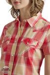 Wrangler 112347161 Red & Yellow Plaid Western Shirt Detail View