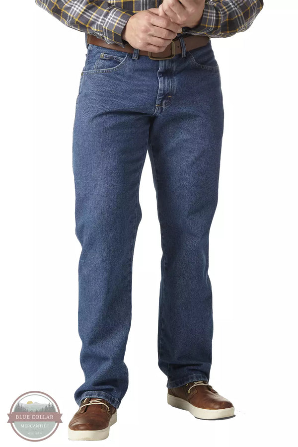 Wrangler 35001AI Rugged Wear® Relaxed Fit Jeans in Antique Indigo Front View