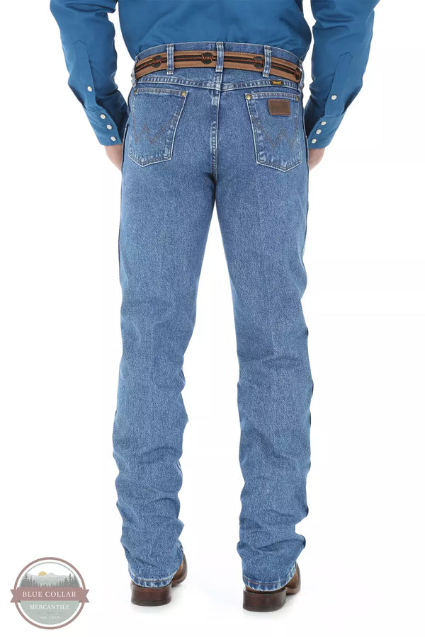 Wrangler 47MWZSW Premium Performance Cowboy Cut® Regular Fit Jeans in Stonewash Back View