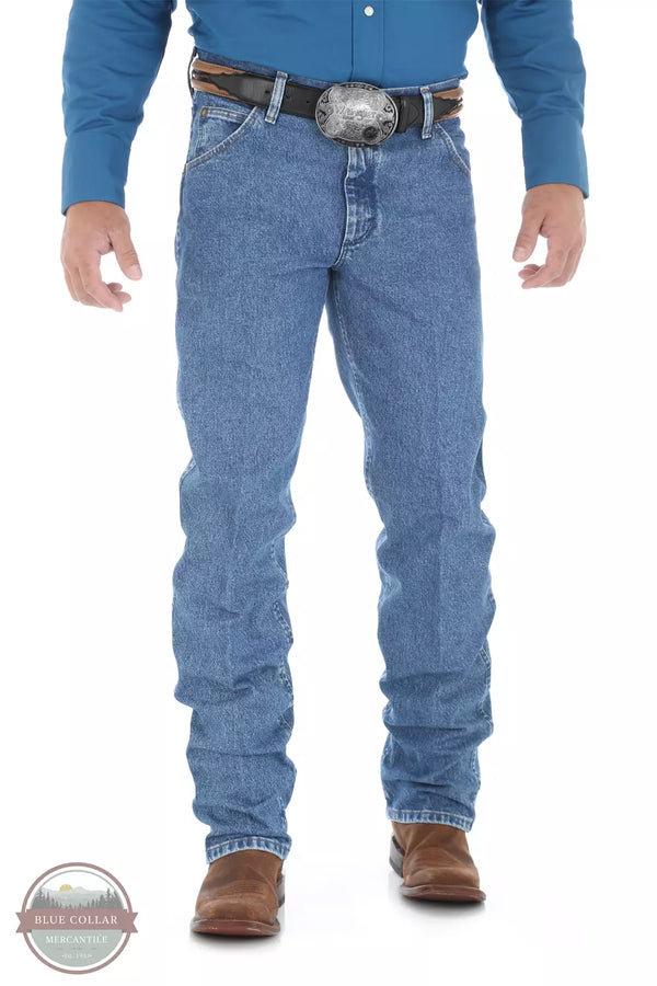 Wrangler 47MWZSW Premium Performance Cowboy Cut® Regular Fit Jeans in Stonewash Front View