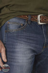 Wrangler WLT88CW Retro® Slim Fit Straight Leg Jean in Cottonwood Front Detail View