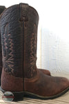 Abilene 9077 Genuine Bison Leather Snip Toe Western Boot back view