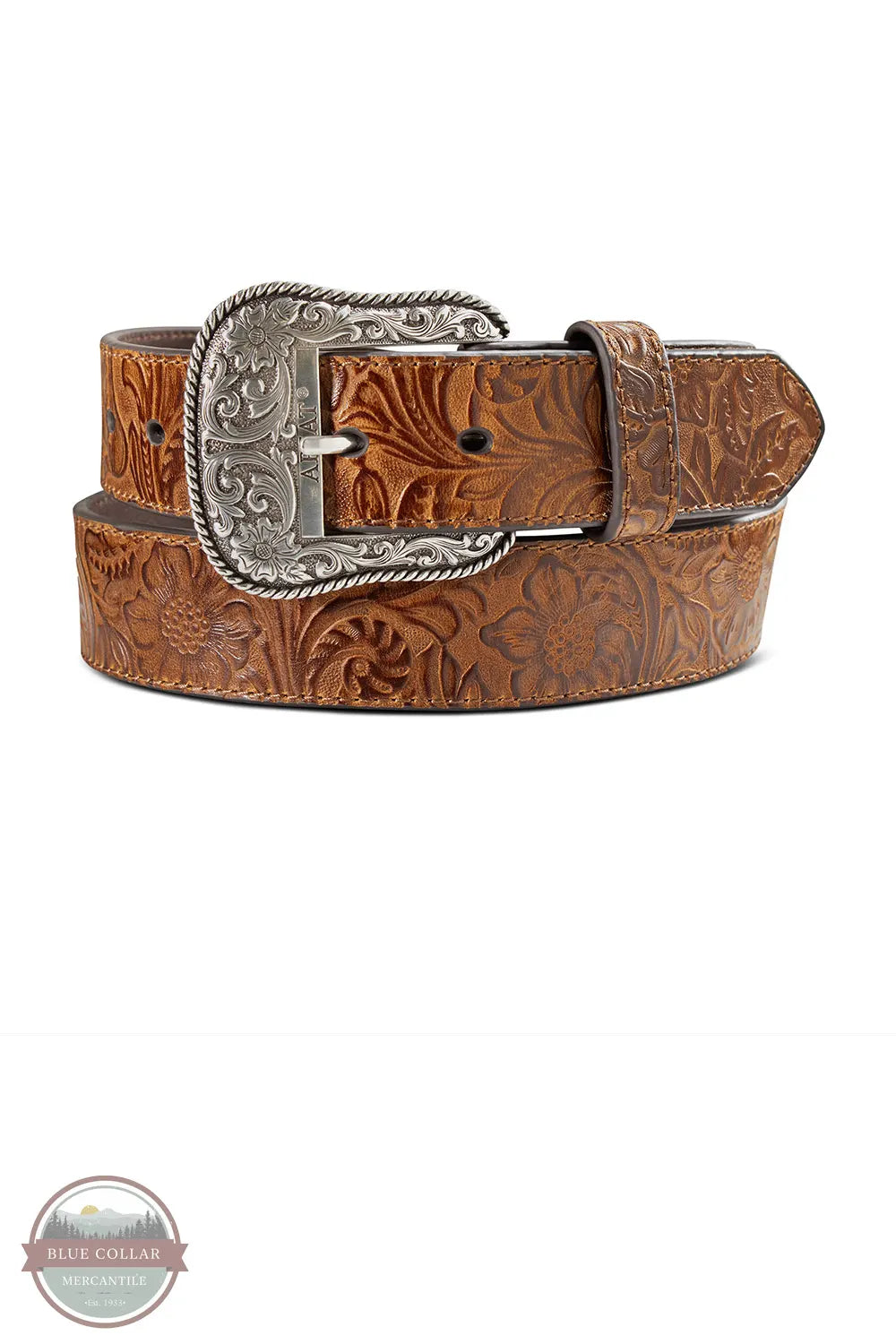 Ariat A1568702 Floral Embossed Brown Belt