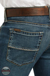 Ariat 10039625 Men's M8 Modern TekStretch Sebastian Slim Leg Jean in Grafton rear pocket detail image