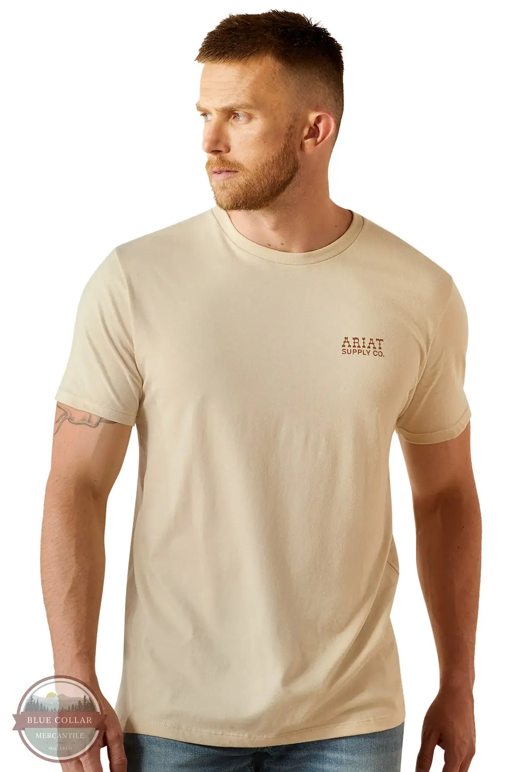 Ariat 10058889 Ariat Supply Company Short Sleeve T-Shirt in Natural, front