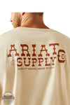 Ariat 10058889 Ariat Supply Company Short Sleeve T-Shirt in Natural, rear zoom