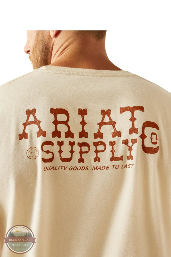 Ariat 10058889 Ariat Supply Company Short Sleeve T-Shirt in Natural, rear zoom