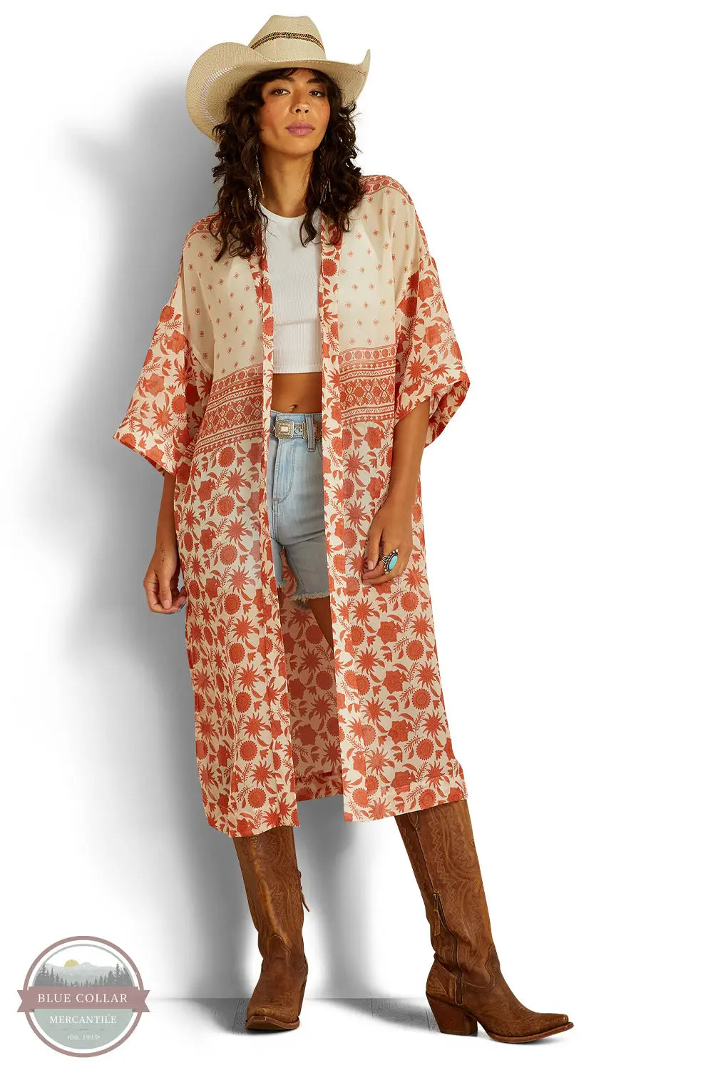 Ariat 10060385 Paige Duster Senora Border Print front view