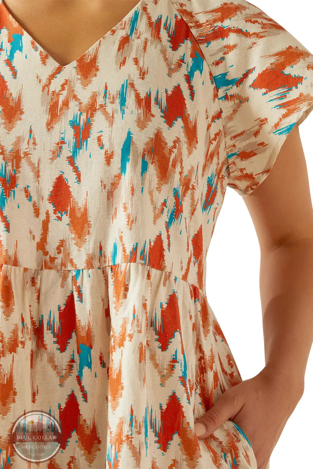Ariat 10060396 Delilah Short Sleeve Floral Print Dress, front zoom