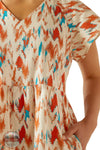 Ariat 10060396 Delilah Short Sleeve Floral Print Dress, front zoom