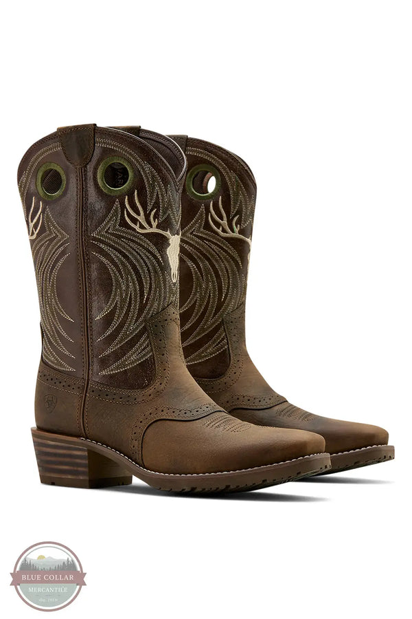 Ariat 10061156 Hybrid Roughstock Antler Western Boots, pair