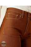 Ariat 10061722 Ultra High Rise Relaxed Straight Jeans in Brown, front pocket