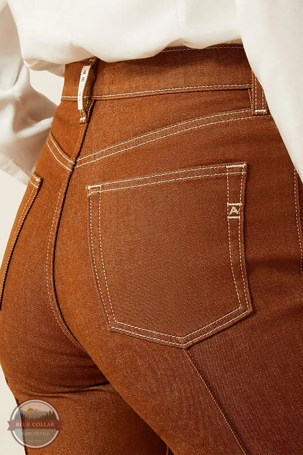 Ariat 10061722 Ultra High Rise Relaxed Straight Jeans in Brown, rear pocket