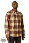 Ariat 10062221 Hudson Retro Plaid Long Sleeve Shirt in Brown, front
