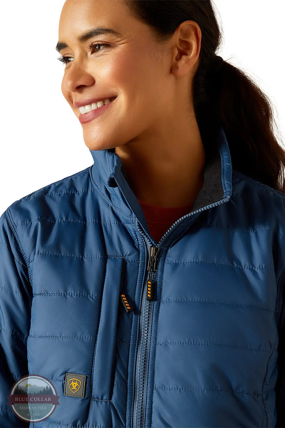 Ariat 10062278 Rebar Cordura Ripstop Lightweight Insulated Jacket in Blue, zipper