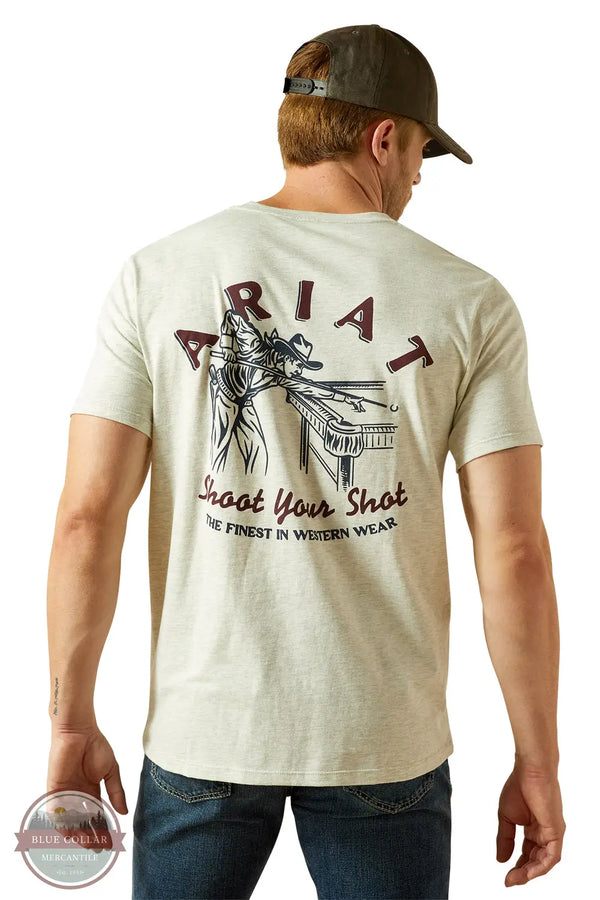 Ariat 10062412 Straight Shooter Short Sleeve T-Shirt in Cream, rear