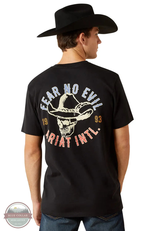 Ariat 10062423 Short Sleeve Stitched Skull T-Shirt in Black, rear