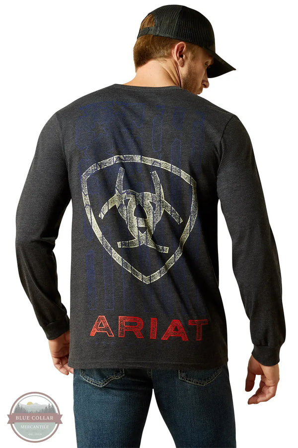 Ariat 10062428 Long Sleeve Stamped Freedom T-Shirt in Gray, rear