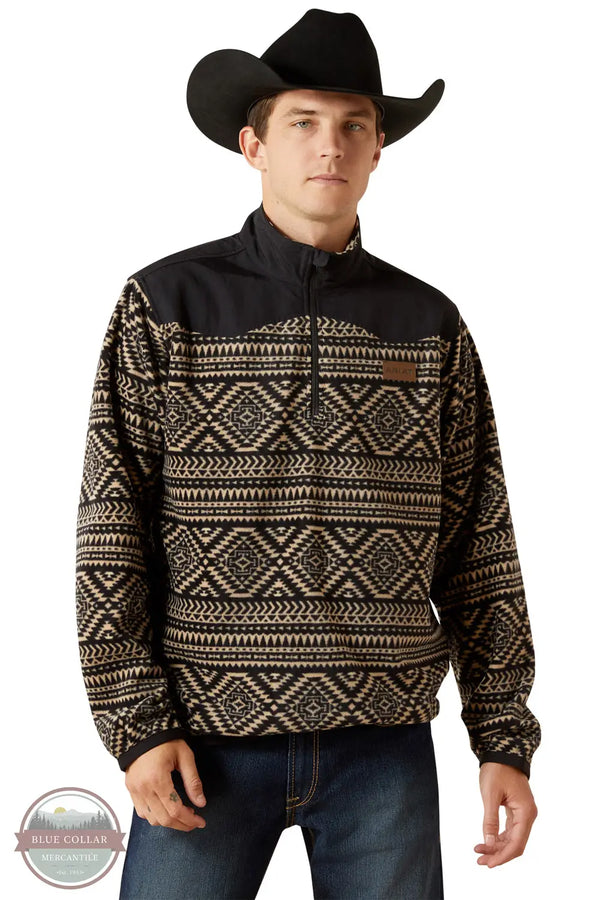 Ariat 10062486 Basis Southwest Fleece Sweater in Black, front