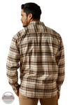 Ariat 10062523 Rebar Flannel DuraStretch Plaid Long Sleeve Shirt in Tan, rear