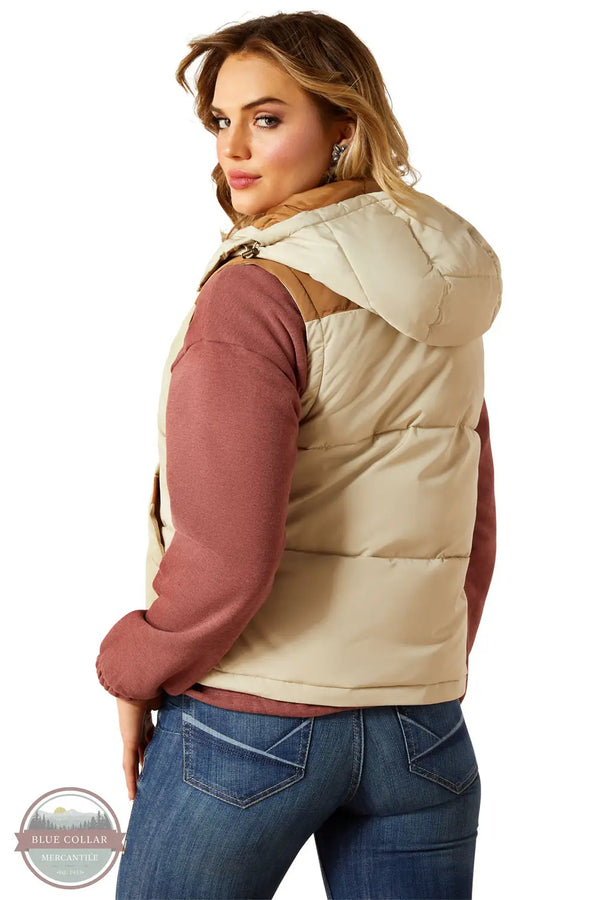 Ariat 10062573 Frontier Puffer Vest in Tan/Brown, rear