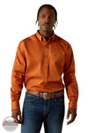 Ariat 10062606 Long Sleeve Team Logo Twill Classic Solid Shirt in Orange, front